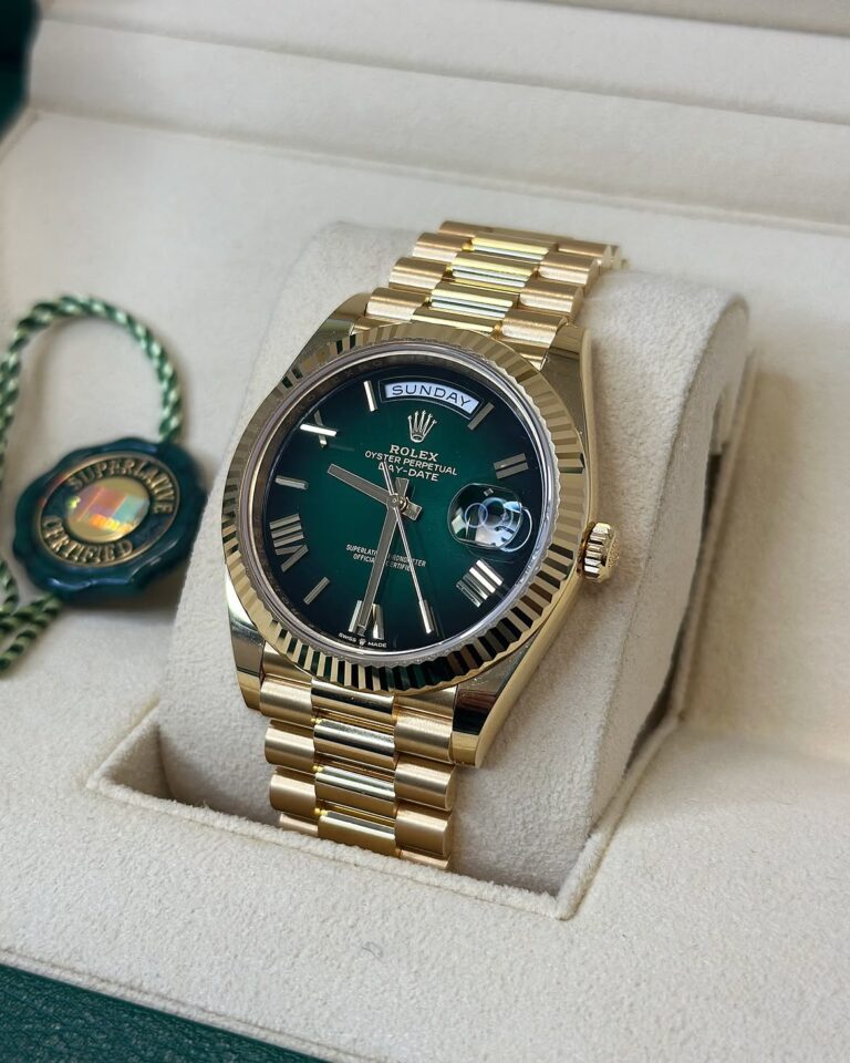 Live the dream.. Gold & Green ✨ ✧ Rolex Day-Date 40 - Green Ombrè✧ Reference- #228238✧ Year- 202